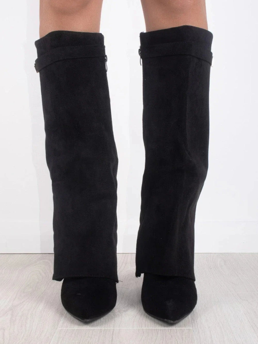 Dames Suède Boots met Gouden Details