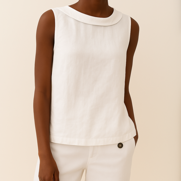 Dames Mouwloze Col Top