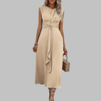 Dames Midi Jurk met Open Schouders