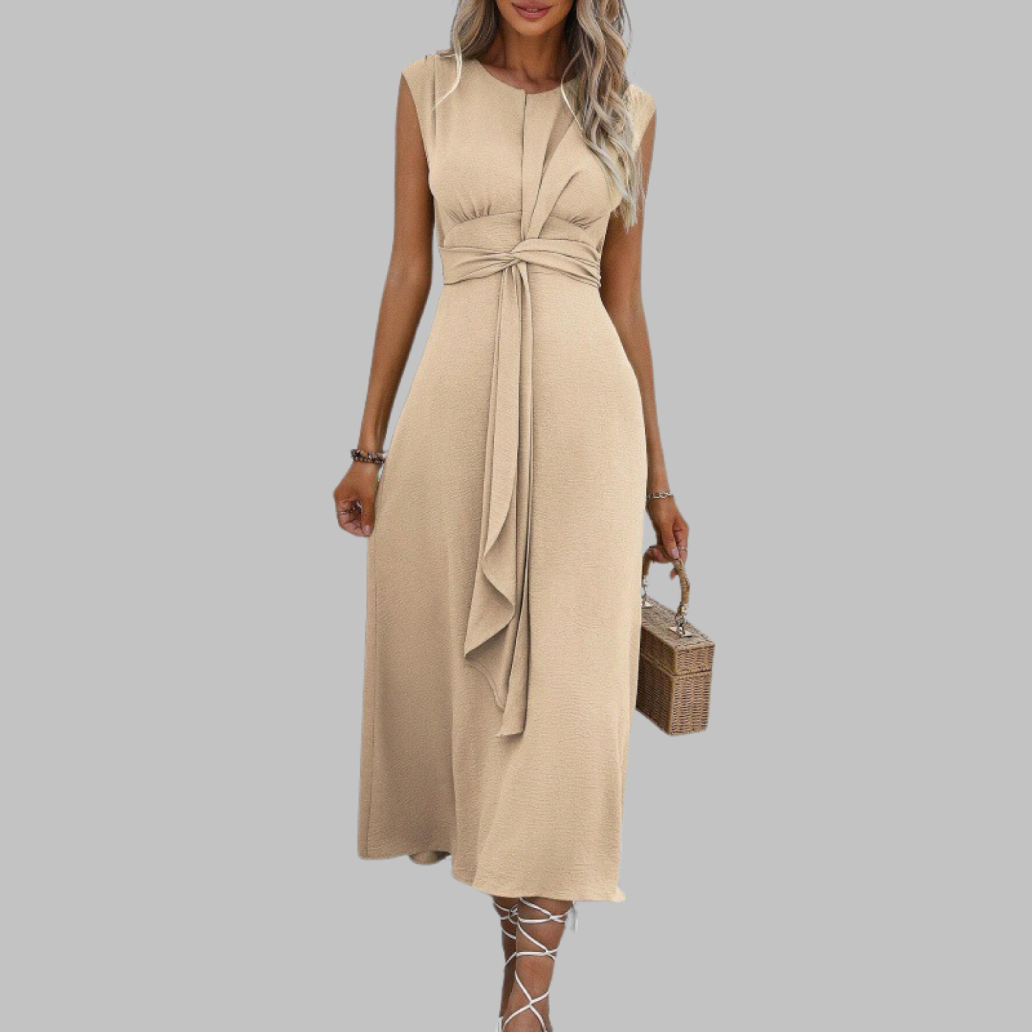 Dames Midi Jurk met Open Schouders