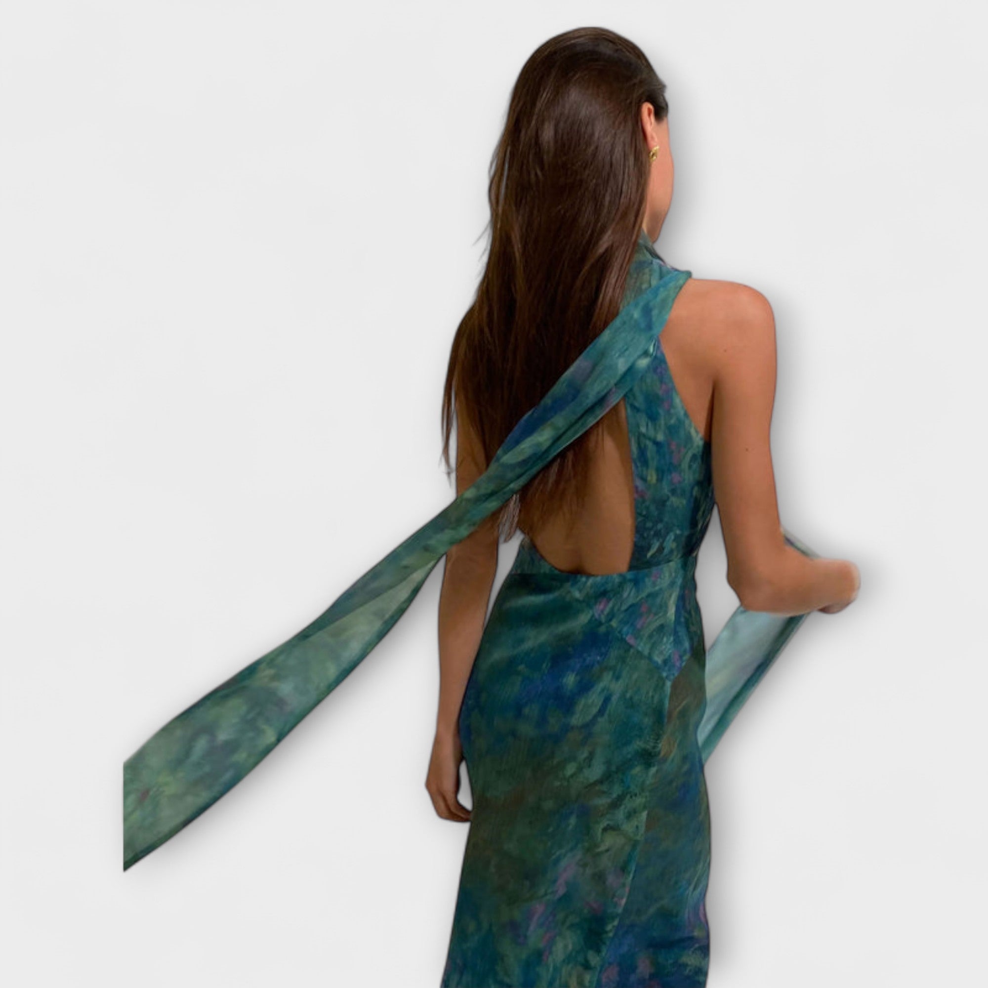 Women's Maxi Dress with Iris Print