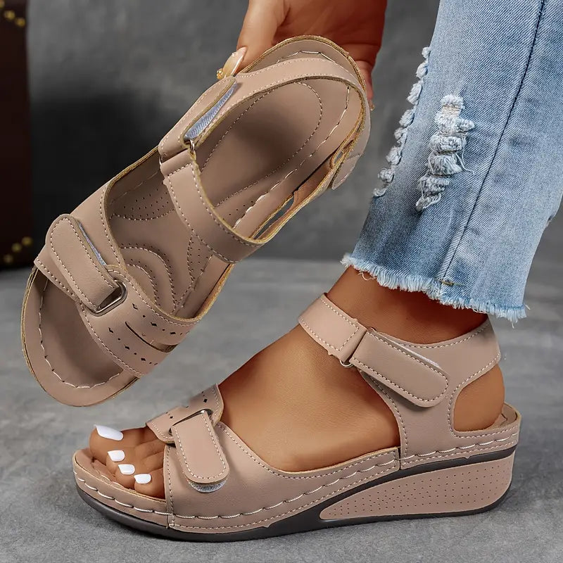 Dames Platform Sandalen met Enkelband en Open Teen