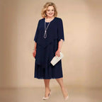Dames Midi Jurk Chiffon Verfijnde Stijl