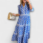 Dames Midi Jurk Kettingprint