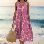 Dames Bloemenprint Midi Jurk All Over Print