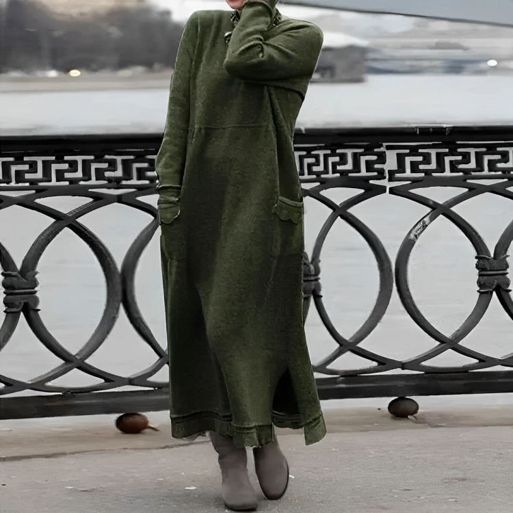 Dames Comfortabele Winter Maxi Jurk