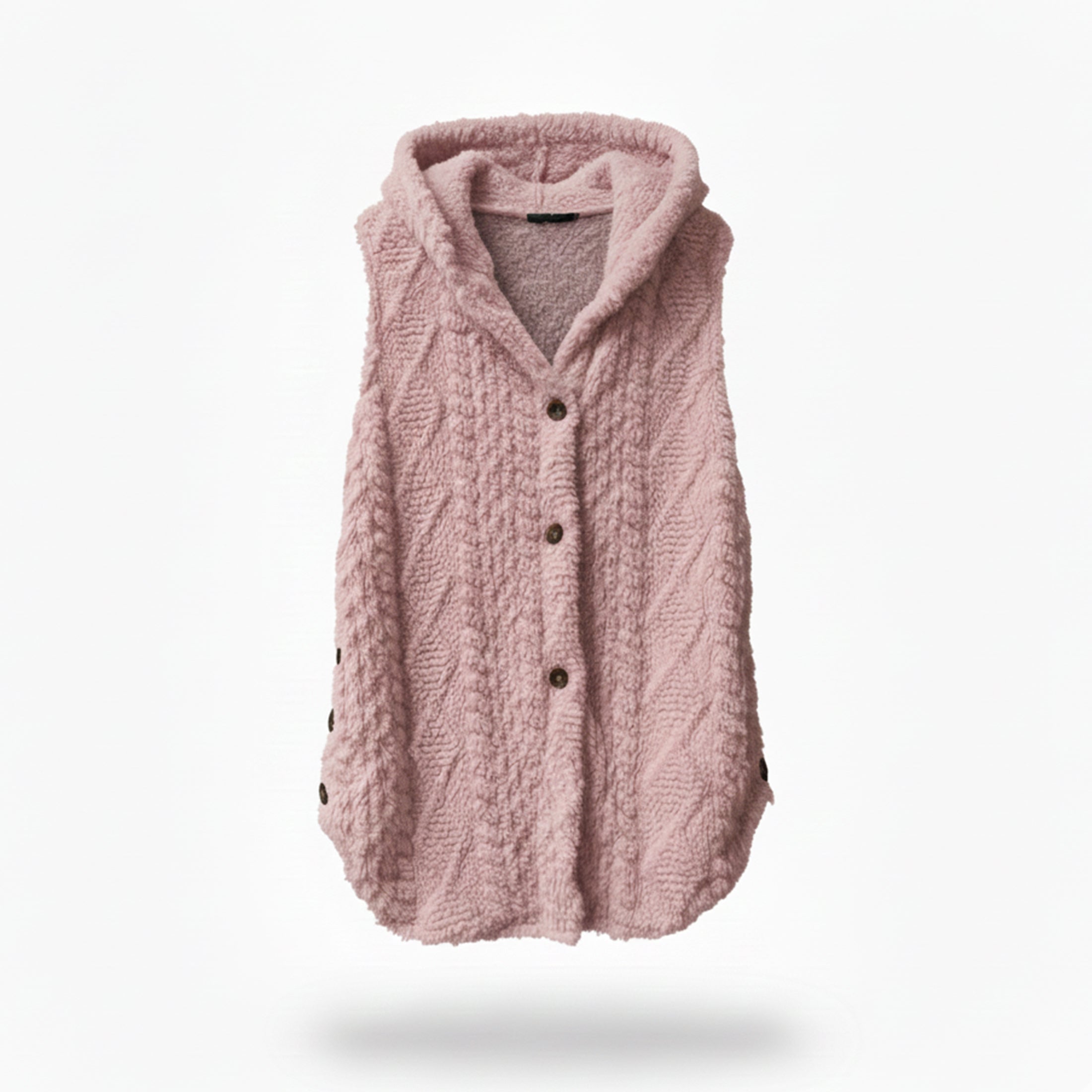 Dames Gebreid Vest met Capuchon Relaxed Fit