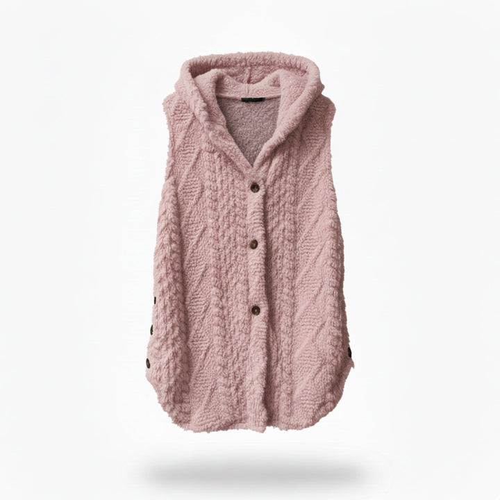 Dames Gebreid Vest met Capuchon Relaxed Fit