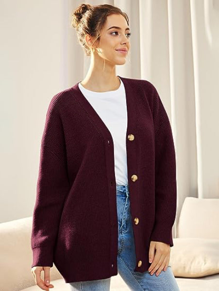 Ukiah Vest | Dames Herfst Oversized V-hals Vest met Knopen
