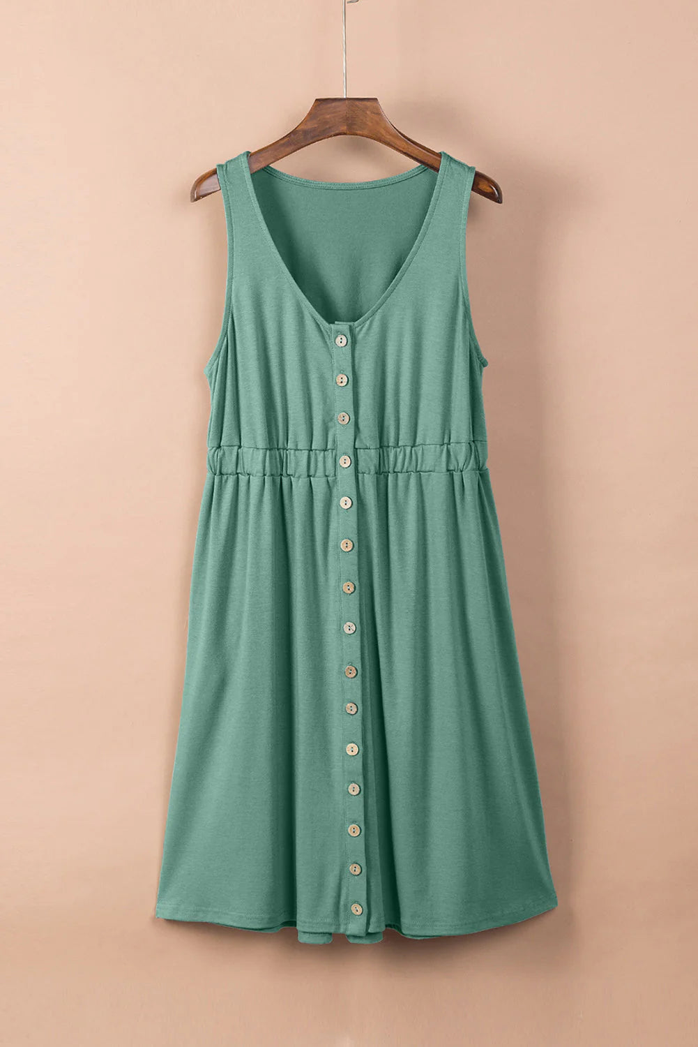 Nayla Jurk | Hoge Taille Mouwloze Mini Jurk