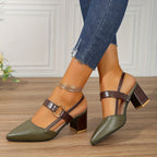 Dames Hak Sandalen Met Puntneus