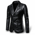 Heren Lange Leren Jas Relaxed Fit