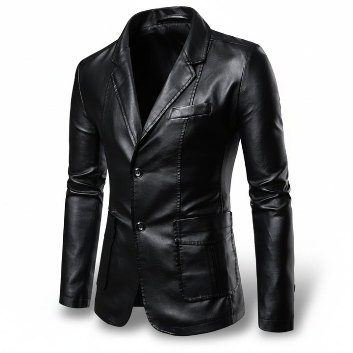 Heren Lange Leren Jas Relaxed Fit