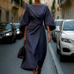 Vianna Jurk | Dames Herfst Maxi Jurk met Ballonmouwen