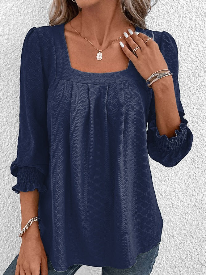 Sabrine Blouse | Katoenen Blouse met Vierkante Halslijn