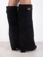 Dames Suède Boots met Gouden Details