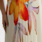 Women's Floral Print Maxi Dress with Sweetheart Neckline