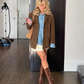 Benet Mantel | Oversized Suede Trench Coat