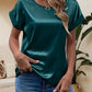 Wilbel Top | Glanzende Satijnen Casual Blouse