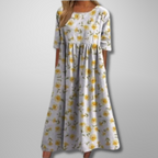 Dames Ontspannen Midi Jurk met Bloemenprint