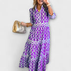 Dames Midi Jurk Kettingprint
