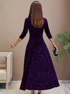 Dames Fluwelen Maxi Jurk Elegant