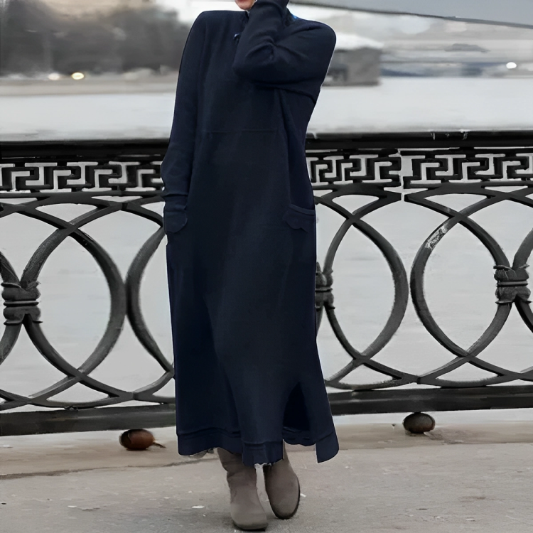 Dames Comfortabele Winter Maxi Jurk