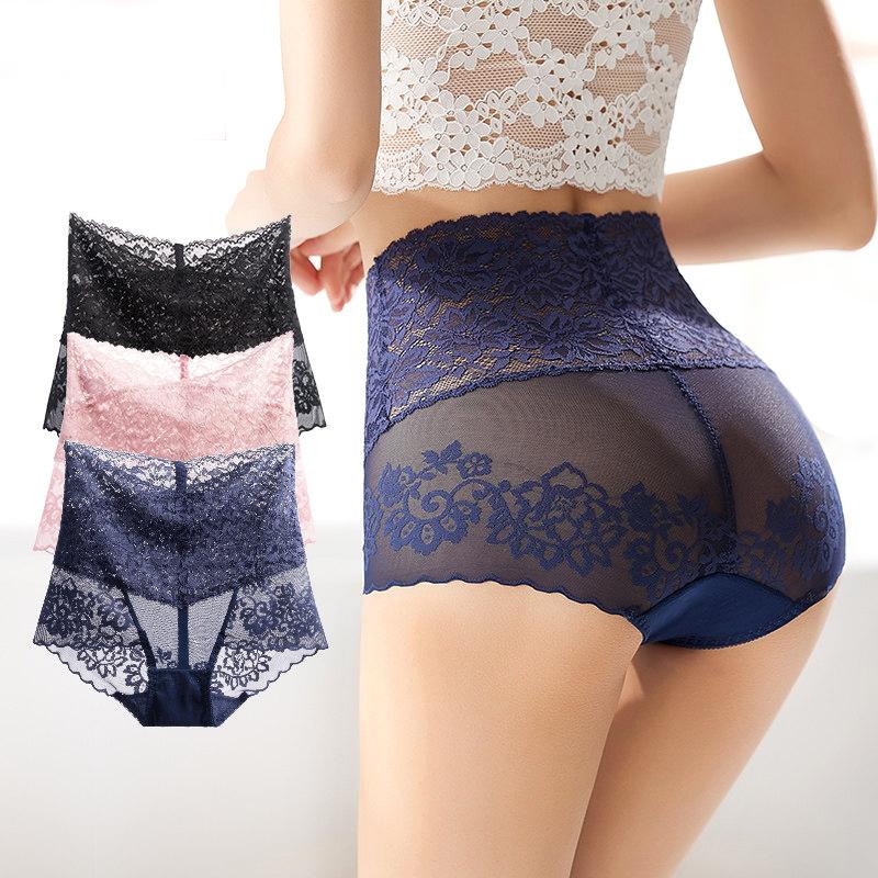 Bellina Slipjes | Set van 3 Hoog taille kant slipje