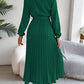 Veronica Jurk | Dames Herfst Midi Jurk met Plissé en Ceintuur