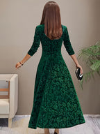 Dames Fluwelen Maxi Jurk Elegant