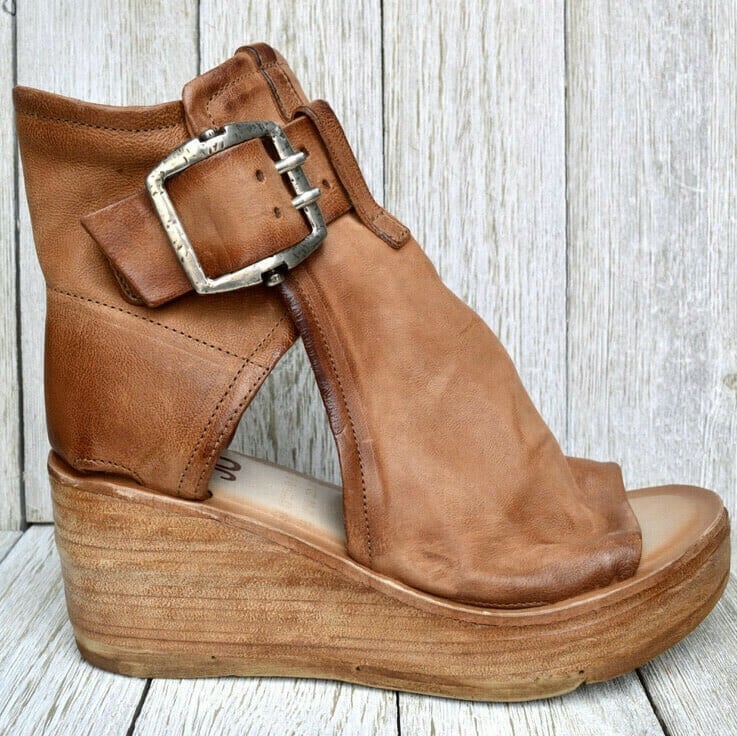 Dames Bohemian Sleehak Sandalen met Gesp