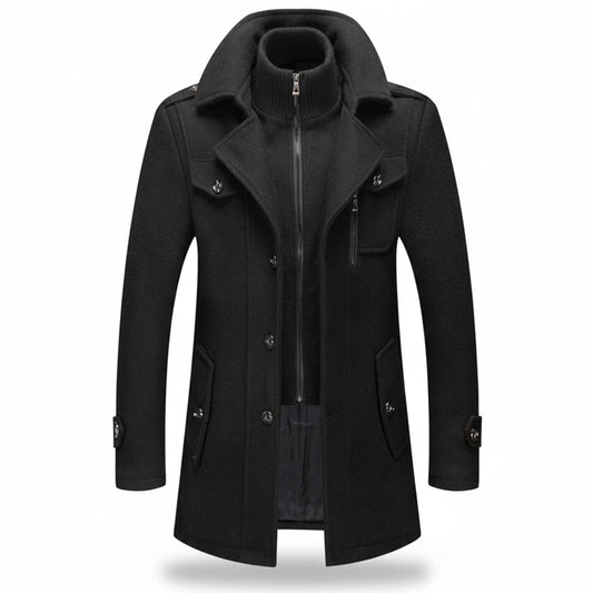 Men's Long Wool Coat Classic Fit