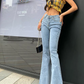 Yissel Jeans | Hoge Taille Denim Uitlopende Jeans