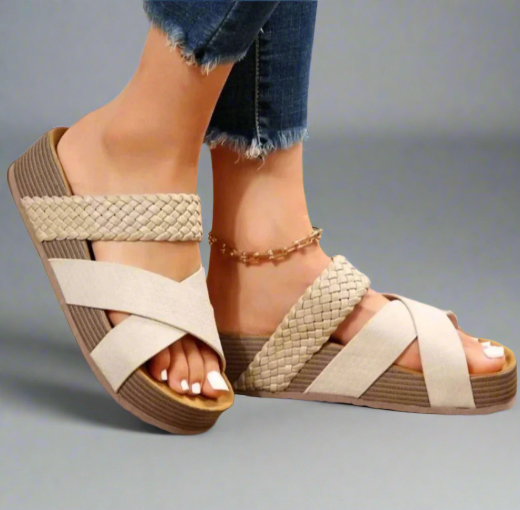 Dames Platform Sandalen met Kruisbandjes