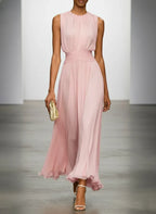 Dames Mouwloze A Lijn Maxi Jurk Chiffon