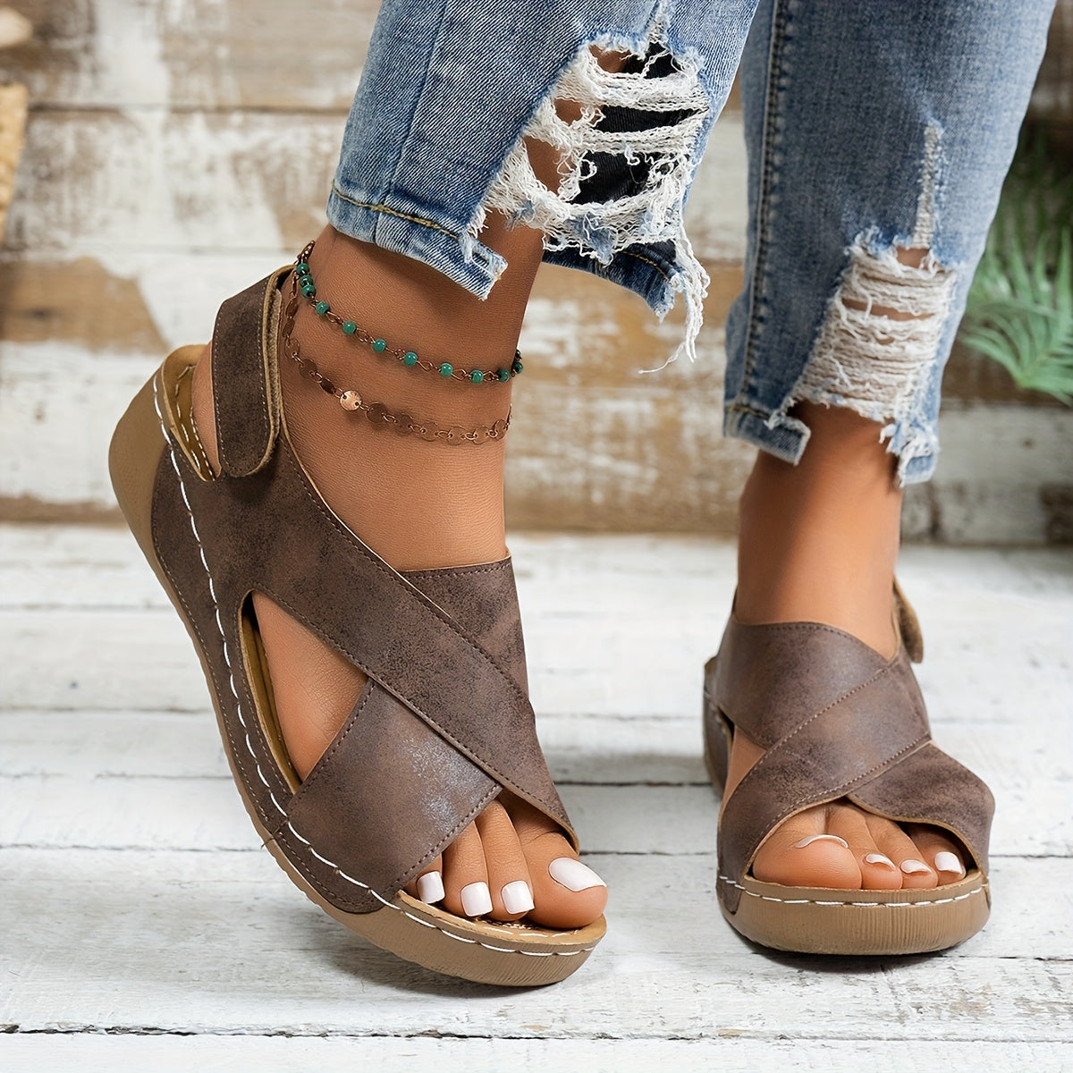 Dames Platform Sleehak Sandalen met Demping