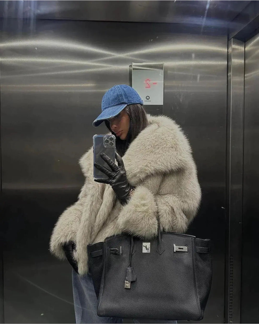 Belicia Jas | Dames Herfst Oversized Jas van Imitatiebont