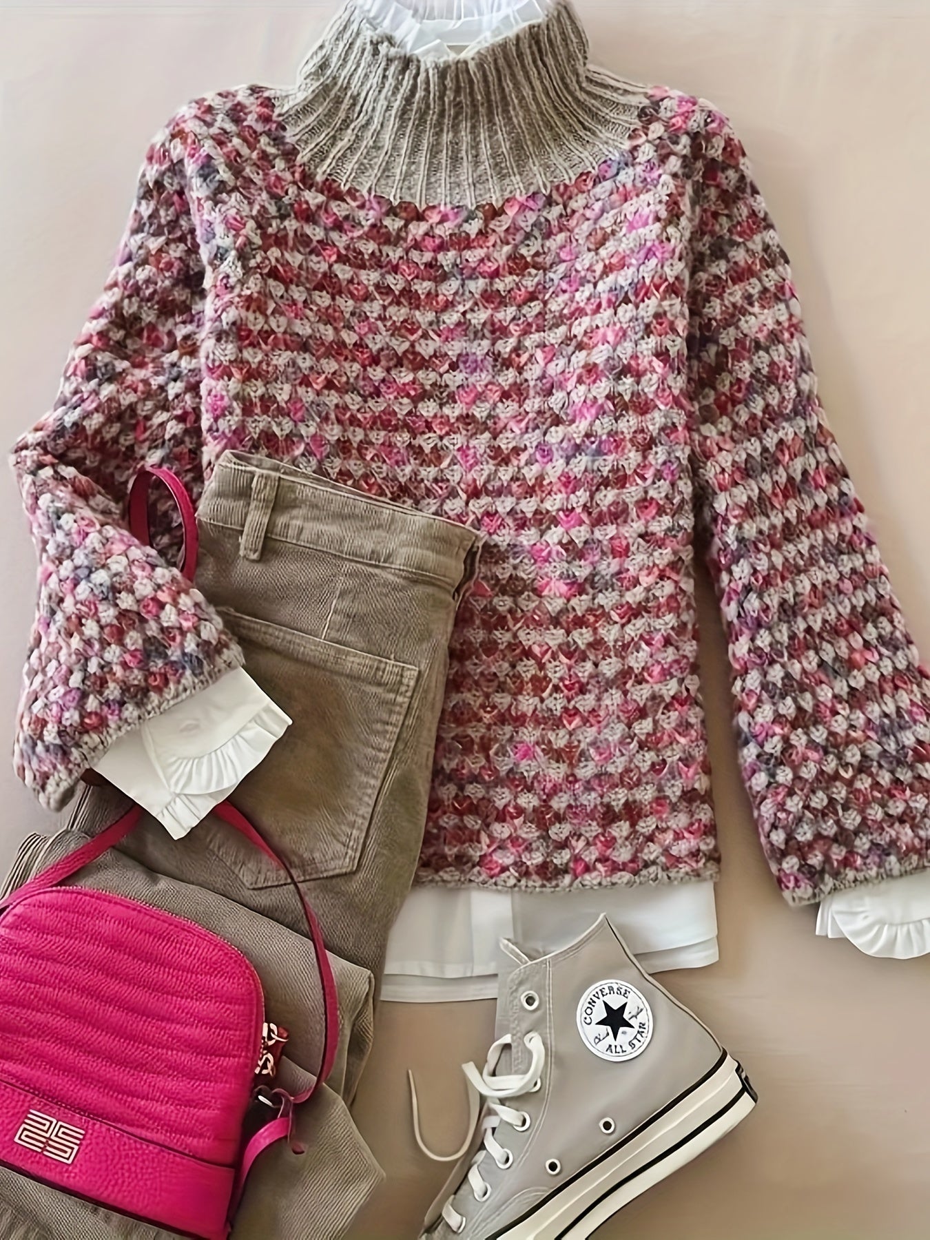 Carina Trui | Dames Herfst Gebreide Trui met Structuur