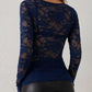Petunia Top | Lange Mouw Top met V-Hals en Kant