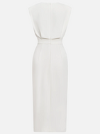 Dames Mouwloze Midi Jurk met Zijknopen