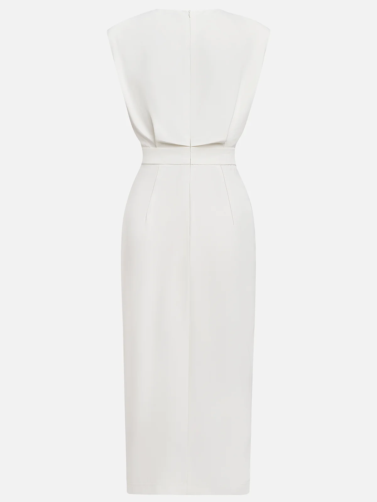 Dames Mouwloze Midi Jurk met Zijknopen