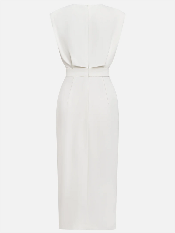 Dames Mouwloze Midi Jurk met Zijknopen