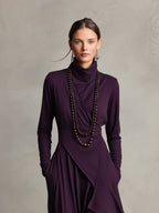 Dames Asymmetrische Gebreide Maxi Jurk