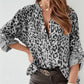 Sandra Blouse | Dames Herfst Luipaardprint Losse Pasvorm Blouse met Knopen