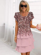 Dames Mini Jurk met Ruches en Bloemenprint