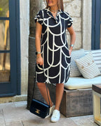 Dames Midi Jurk Korte Mouwen