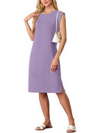 Dames Midi Jurk met Zakken Relaxed Fit