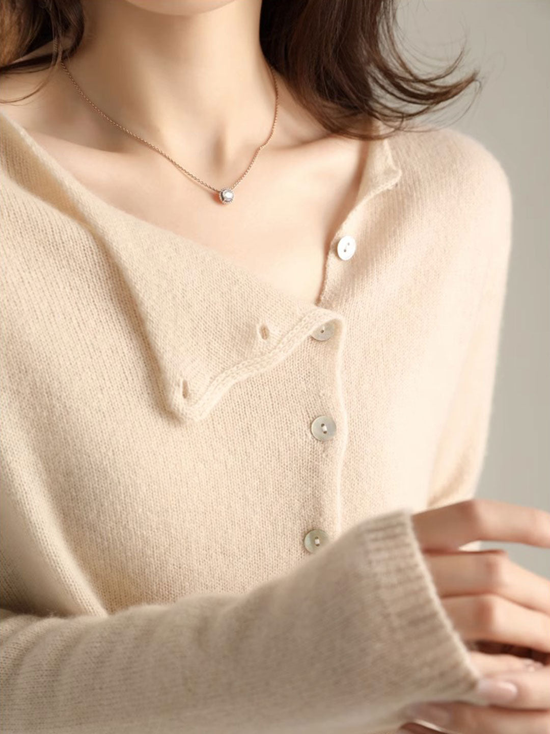 Willianne Vest | Losse Crewneck Knopen Vest