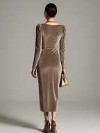 Dames Elegante Midi Jurk Modern