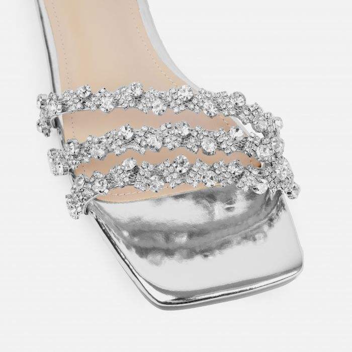 Dames Platte Sandalen met Strass Details